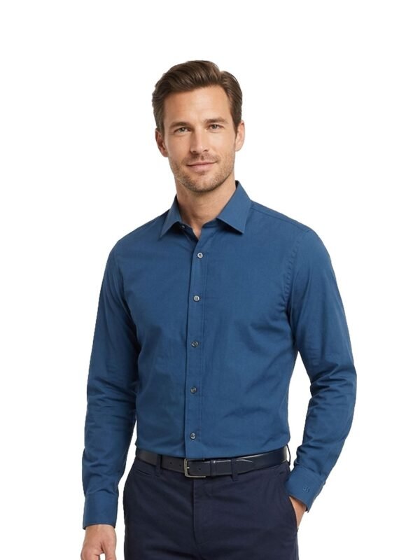 Banana Republic Men’s Blue Solid Long Sleeve Shirt