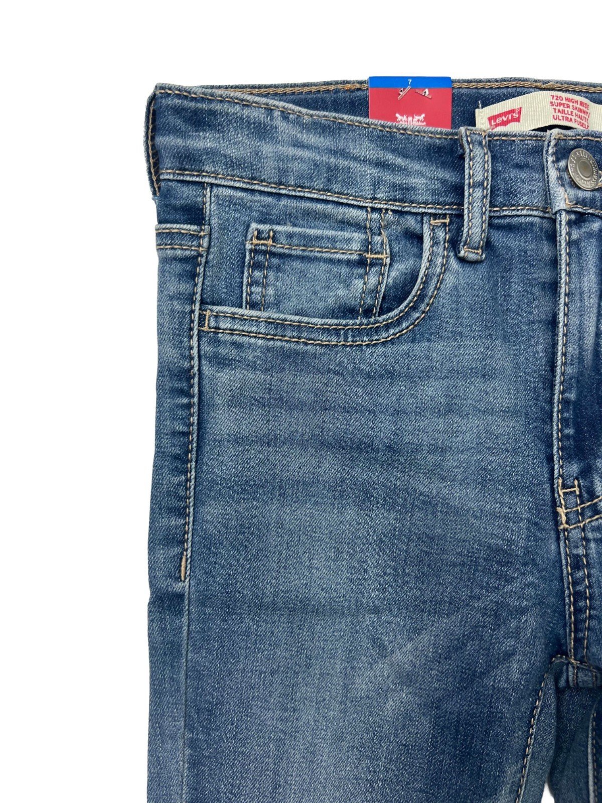 Levi's Girl's Light Blue High Rise Super Skinny Denim Jeans - Image 6