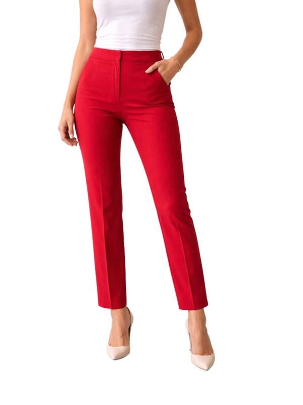 Black Label By Evan-Picone Women's Fire Red Pant Dress Pants