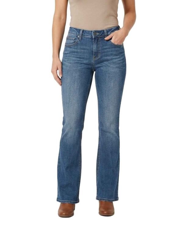 Authentic Silver Women's Blue Curvy Height Boot Cut Denim Jeans