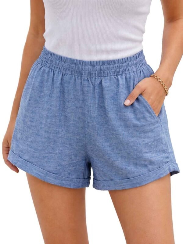 Frank by Frank and Oak Women’s Blue Linen Shorts