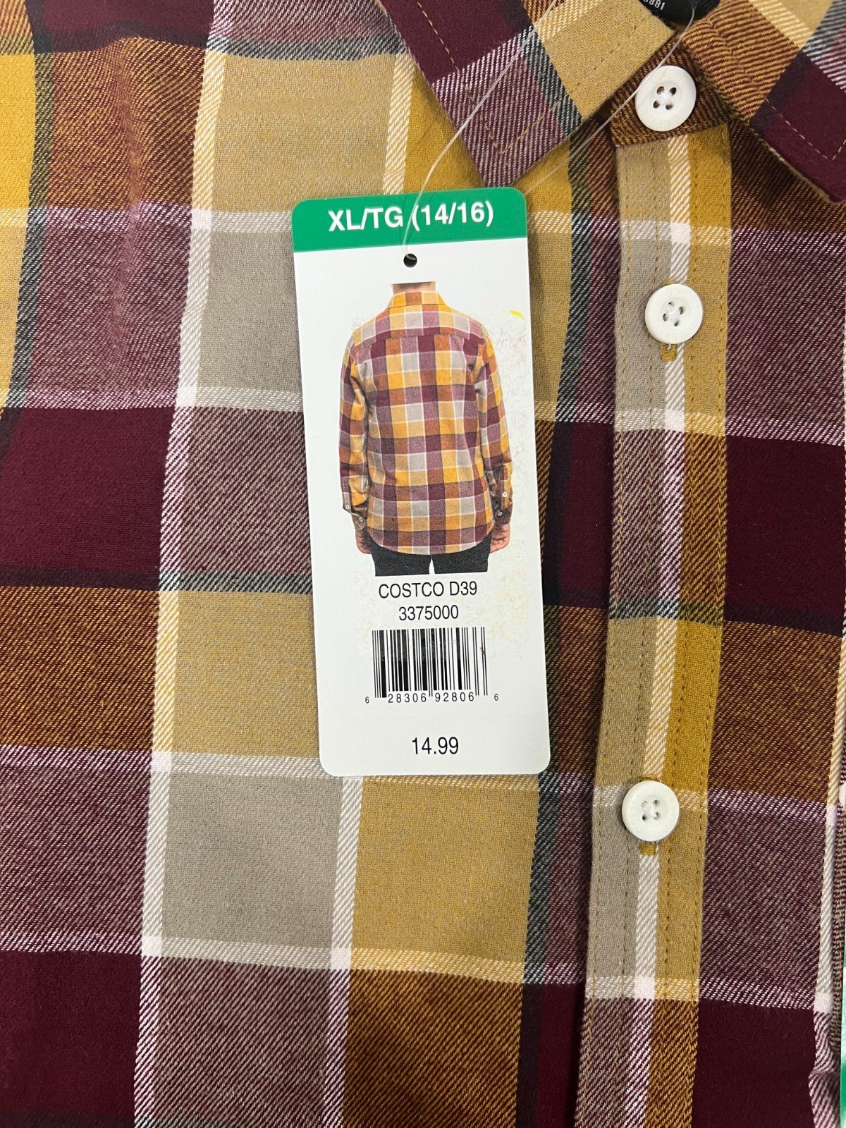 O'Neill Youth’s Orange Plaid Long Sleeve Flannel Shirt - Image 14