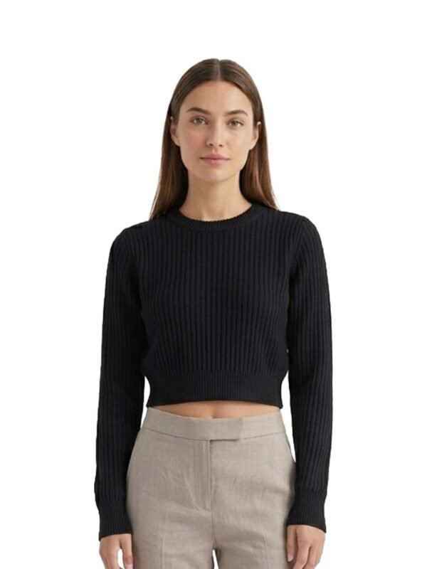 Frank & Oak Women's Black Ribbed Knit