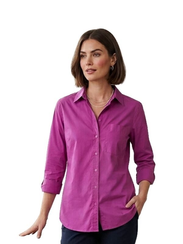 Banana Republic Women's Pink Long Sleeve Button Front Shirt