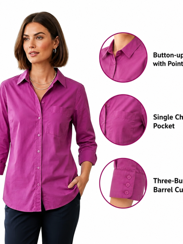 Banana Republic Women's Pink Long Sleeve Button Front Shirt