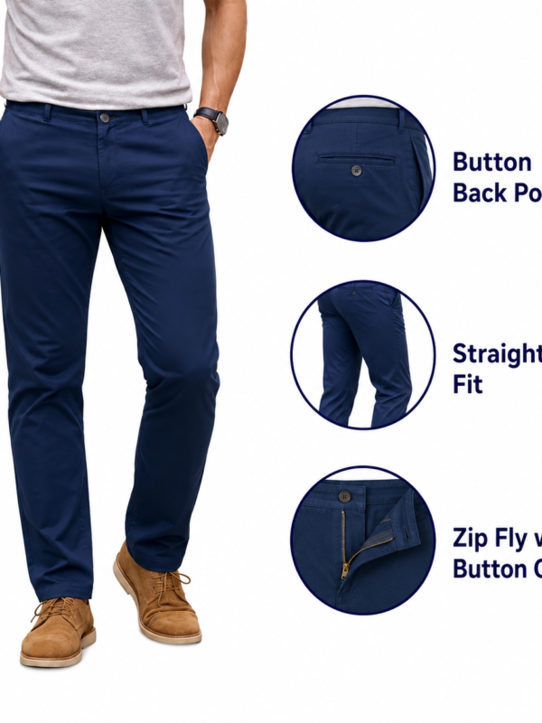Nautica Men’s Navy Blue Straight Fit Pants