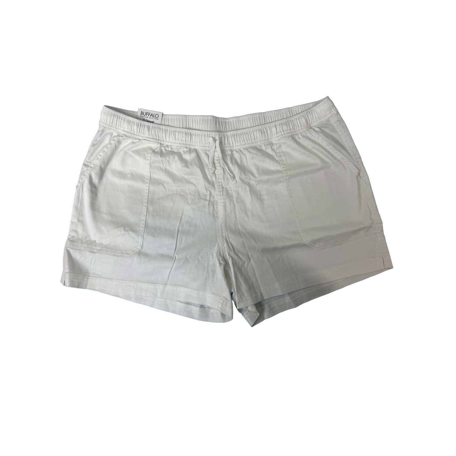Buffalo Women's White Shorts Pull-On Drawstring Four-pocket Styling - Image 2