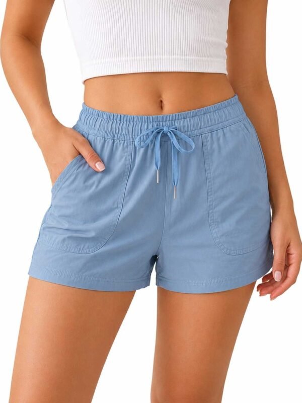 Buffalo Women's Blue Shorts Pull-On Drawstring Four-pocket Styling