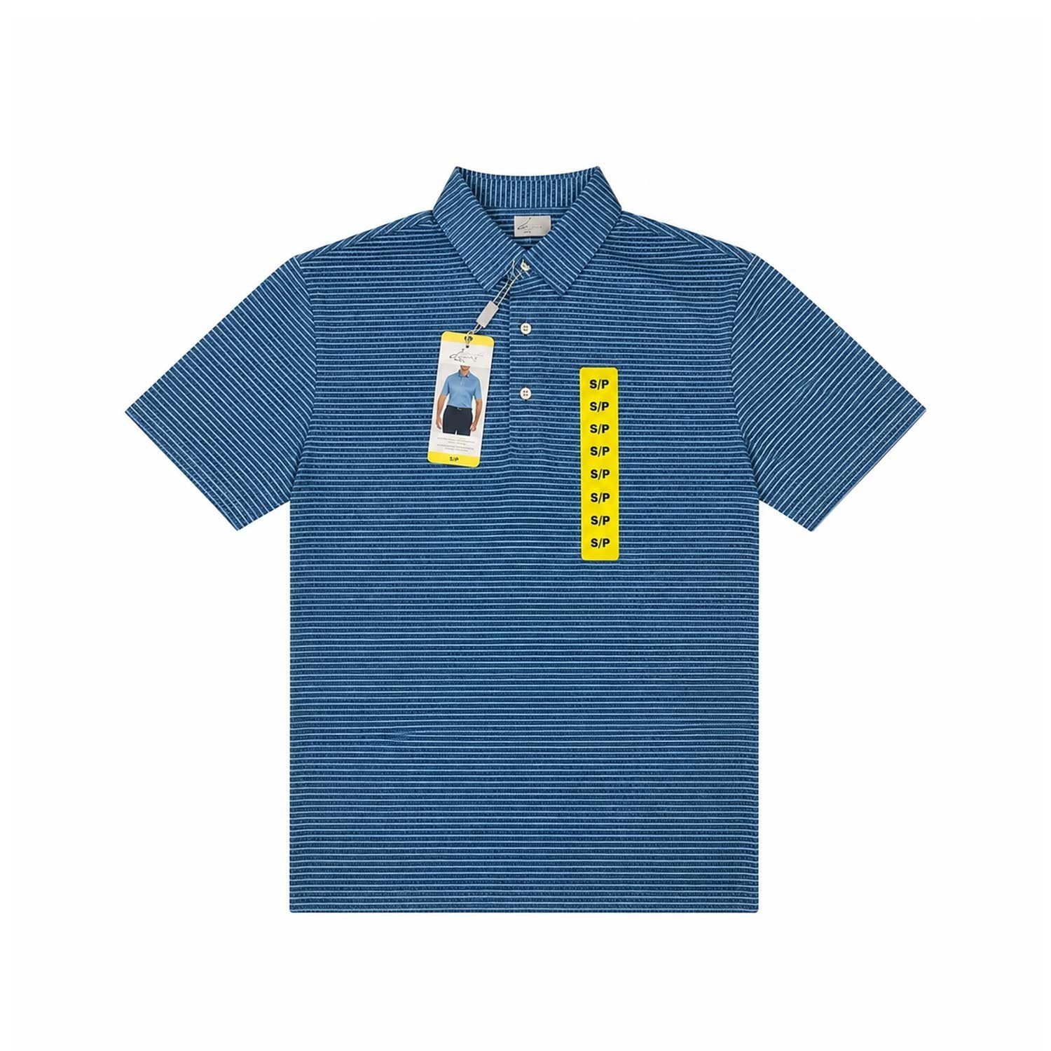 Greg Norman Men's Blue T-Shirt Polo Short Sleeve 3 Button Tee - Image 2
