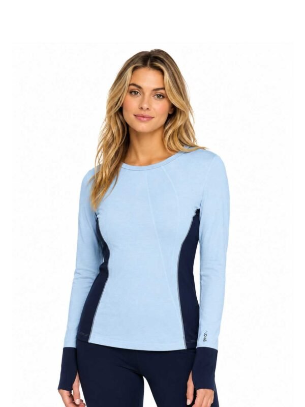 Lole Women’s Blue Top Merino Wool Blend Baselaye L/S