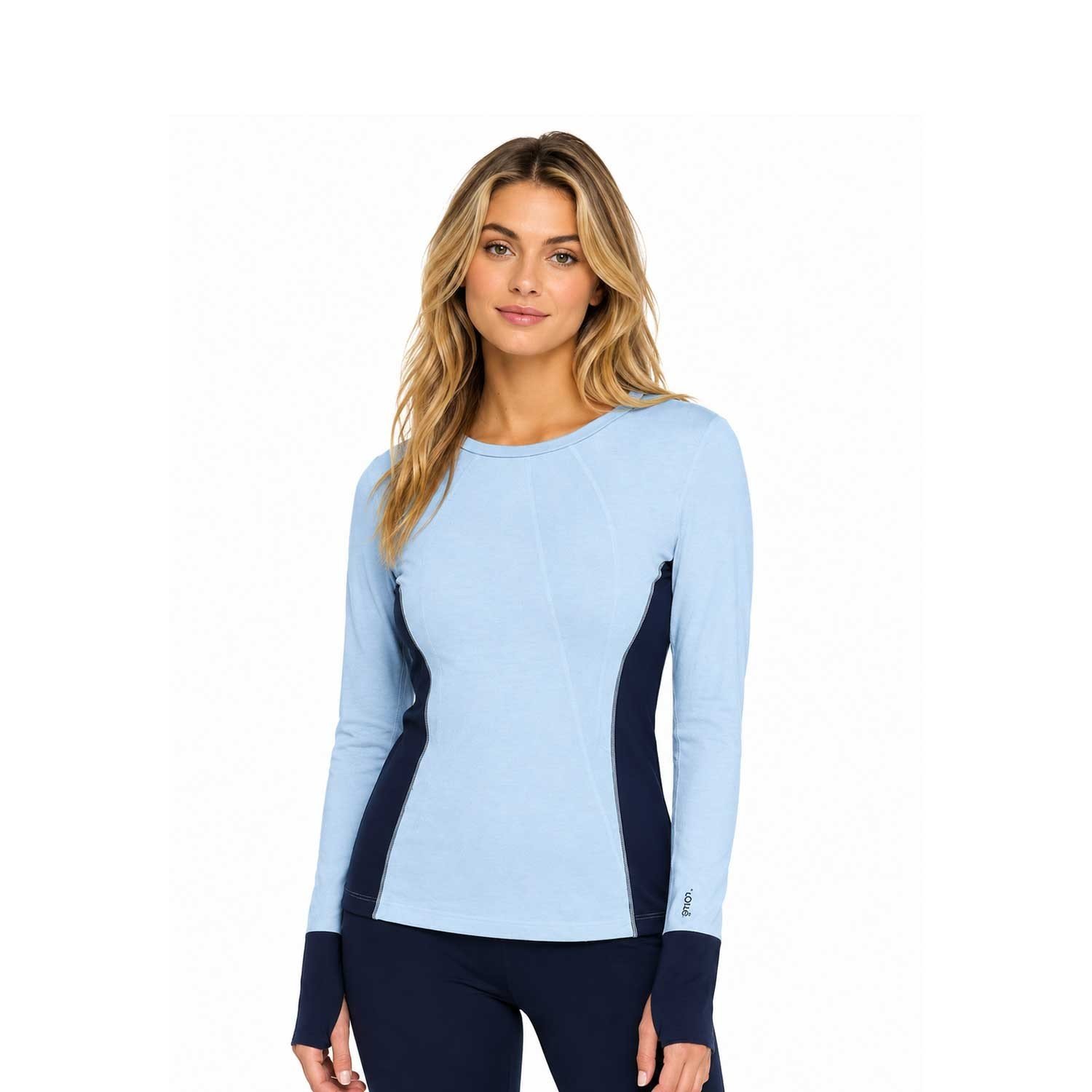 Lole Women’s Blue Top Merino Wool Blend Baselaye L/S