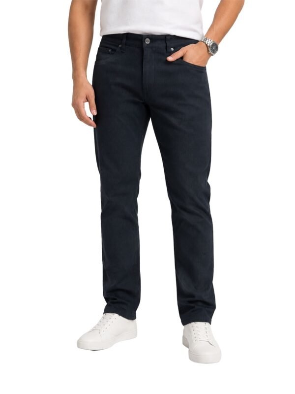 Urban Star Men's Black Pant Stretch 5 Pocket Relaxed Fit Straight Leg