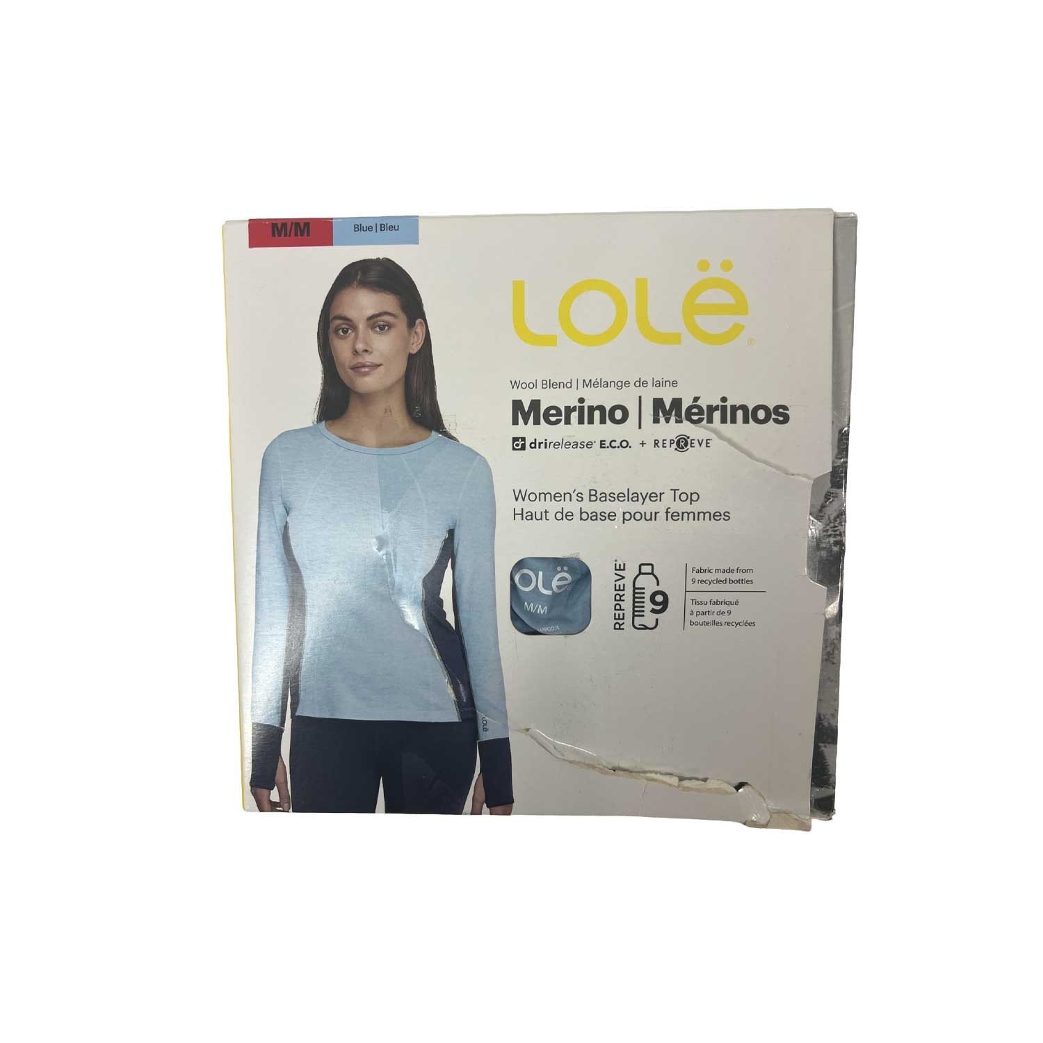 Lole Women’s Blue Top Merino Wool Blend Baselaye L/S - Image 4