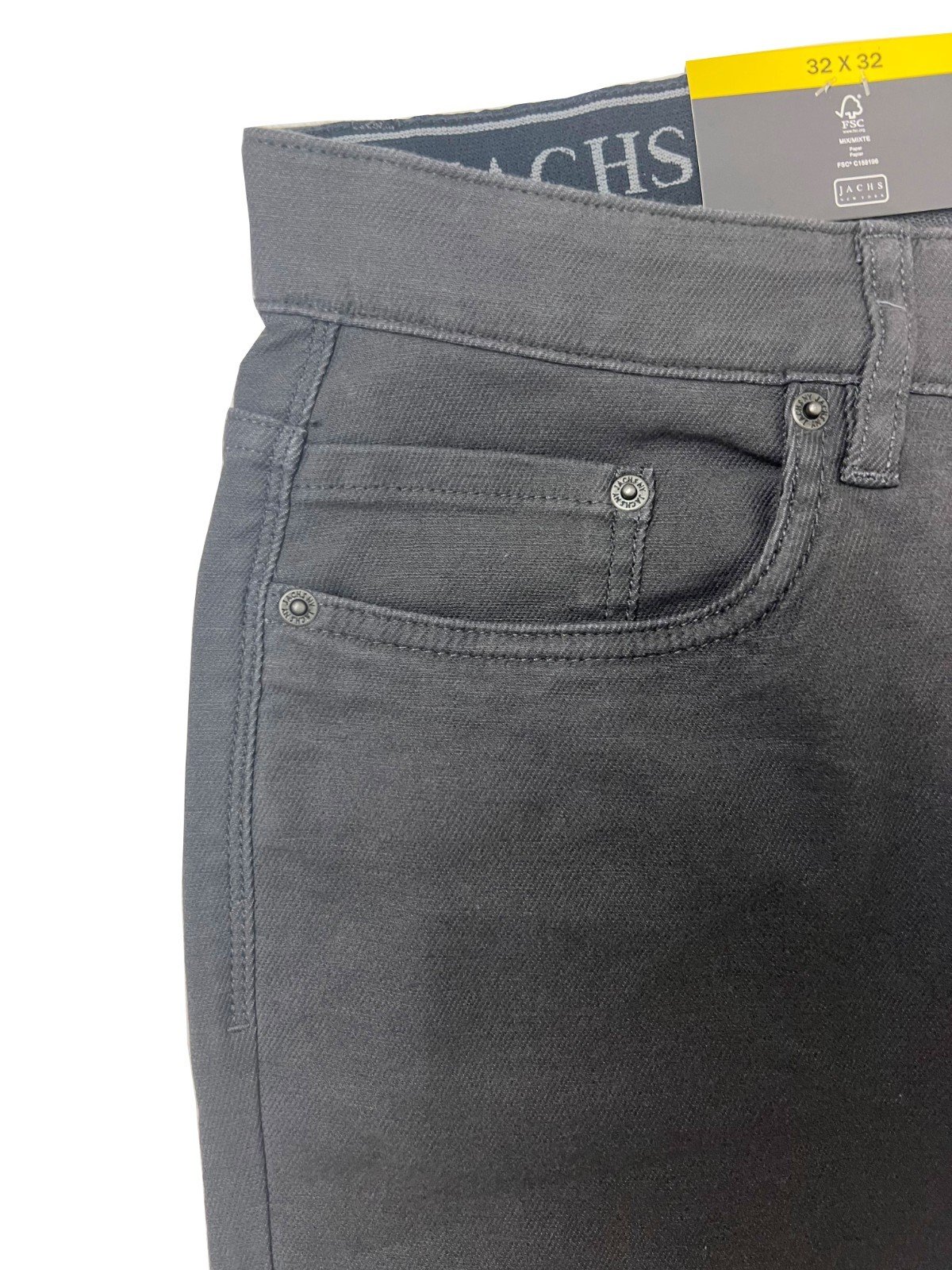 Jachs Ny Men's Grey Pant 5 Pocket Stretch Straight Fit - Image 6