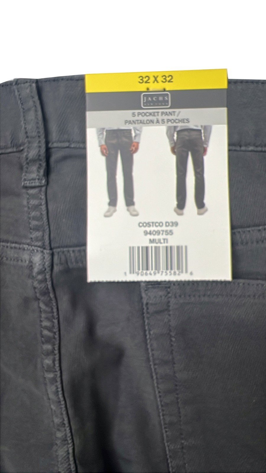 Jachs Ny Men's Grey Pant 5 Pocket Stretch Straight Fit - Image 11