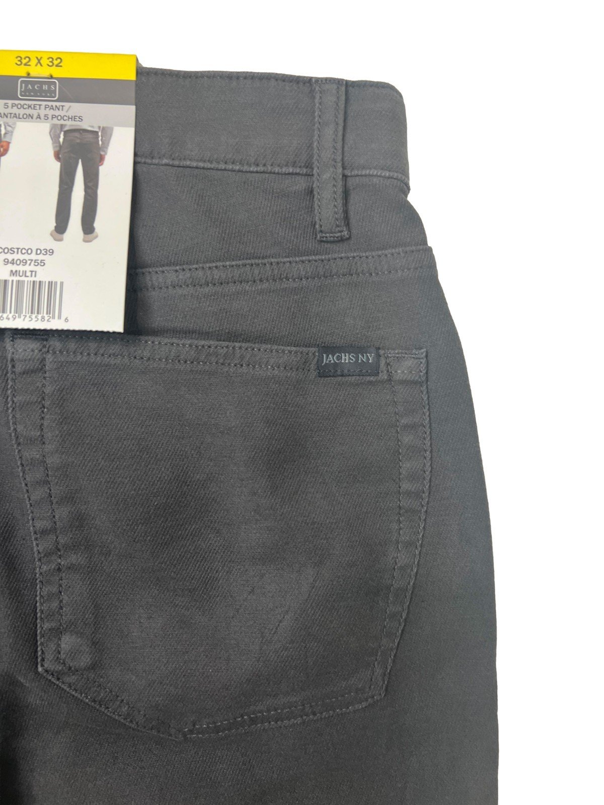 Jachs Ny Men's Grey Pant 5 Pocket Stretch Straight Fit - Image 12