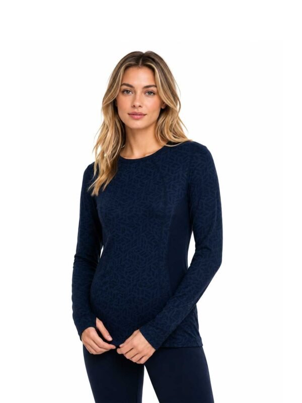 Lole Women’s Dark Blue Top Merino Wool Blend Baselaye L/S