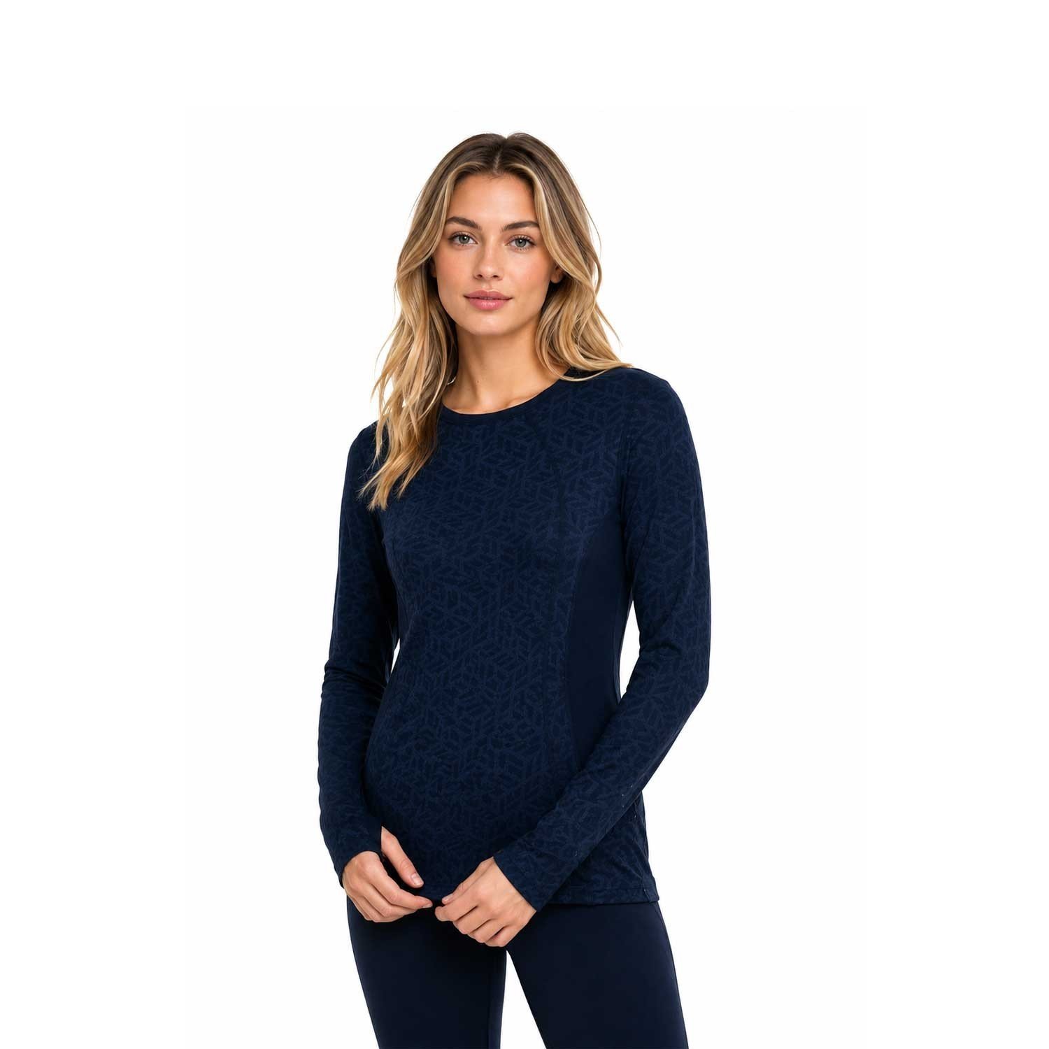 Lole Women’s Dark Blue Top Merino Wool Blend Baselaye L/S