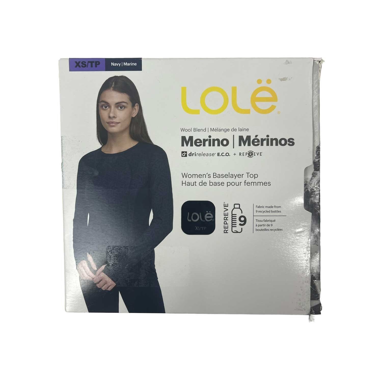 Lole Women’s Dark Blue Top Merino Wool Blend Baselaye L/S - Image 4