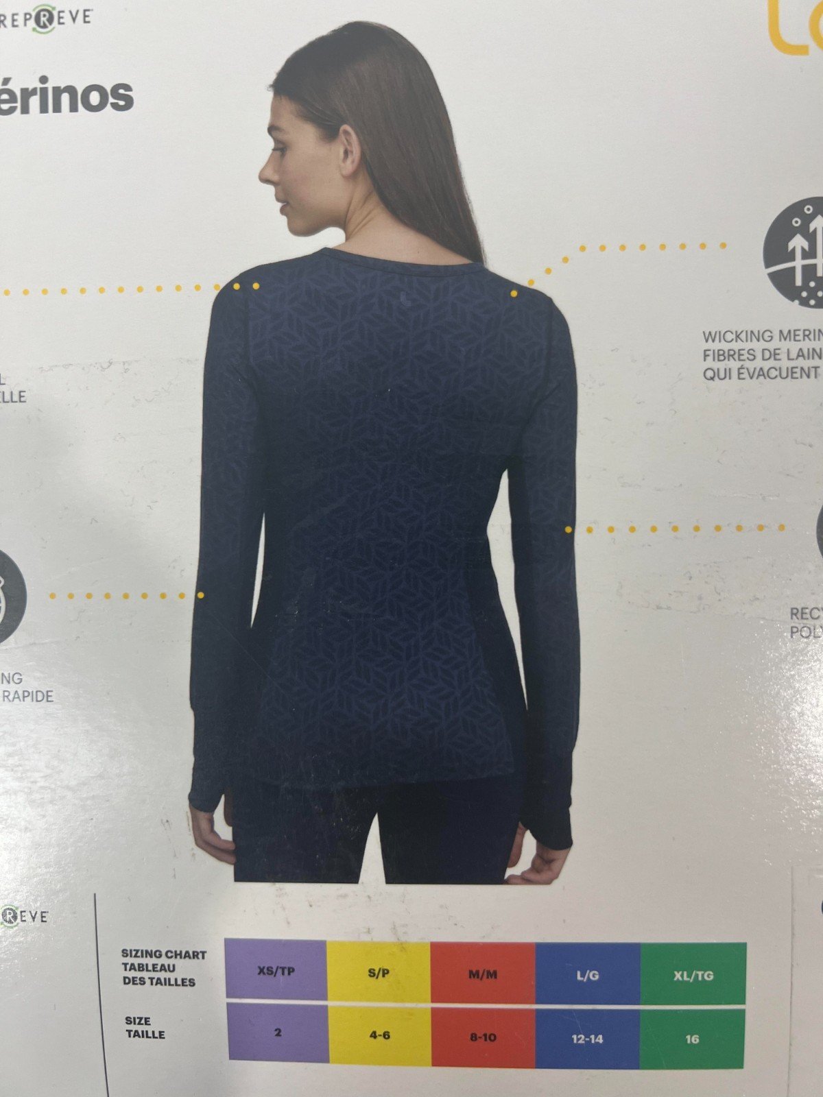 Lole Women’s Dark Blue Top Merino Wool Blend Baselaye L/S - Image 14