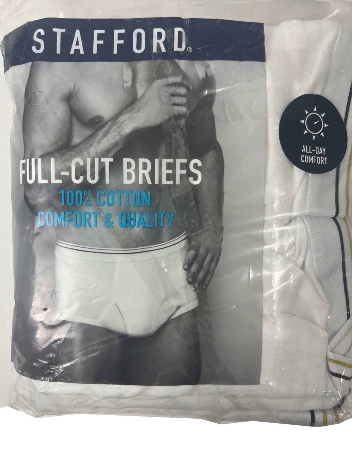 Stafford Men's White Allday Comfort Full Cut Brief 6 Pack - Image 3