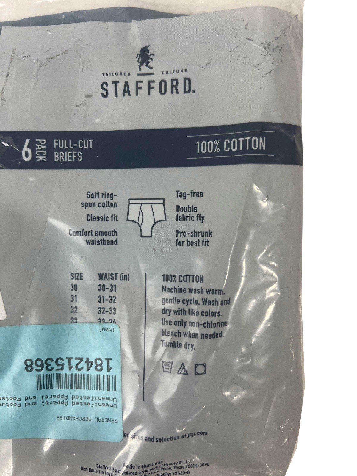 Stafford Men's White Allday Comfort Full Cut Brief 6 Pack - Image 7