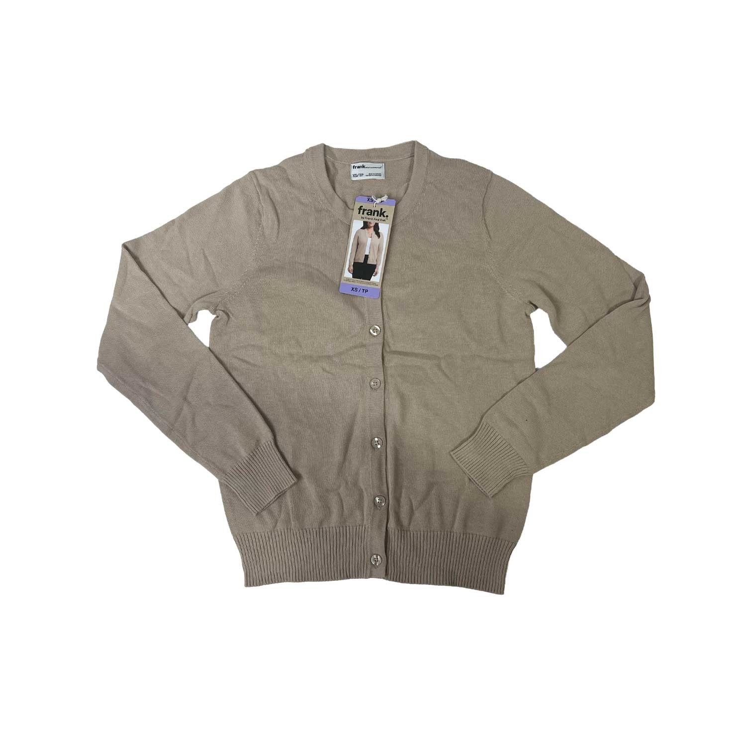 Frank Women's Brown Cardigan Sweater Long Sleeve - Image 2
