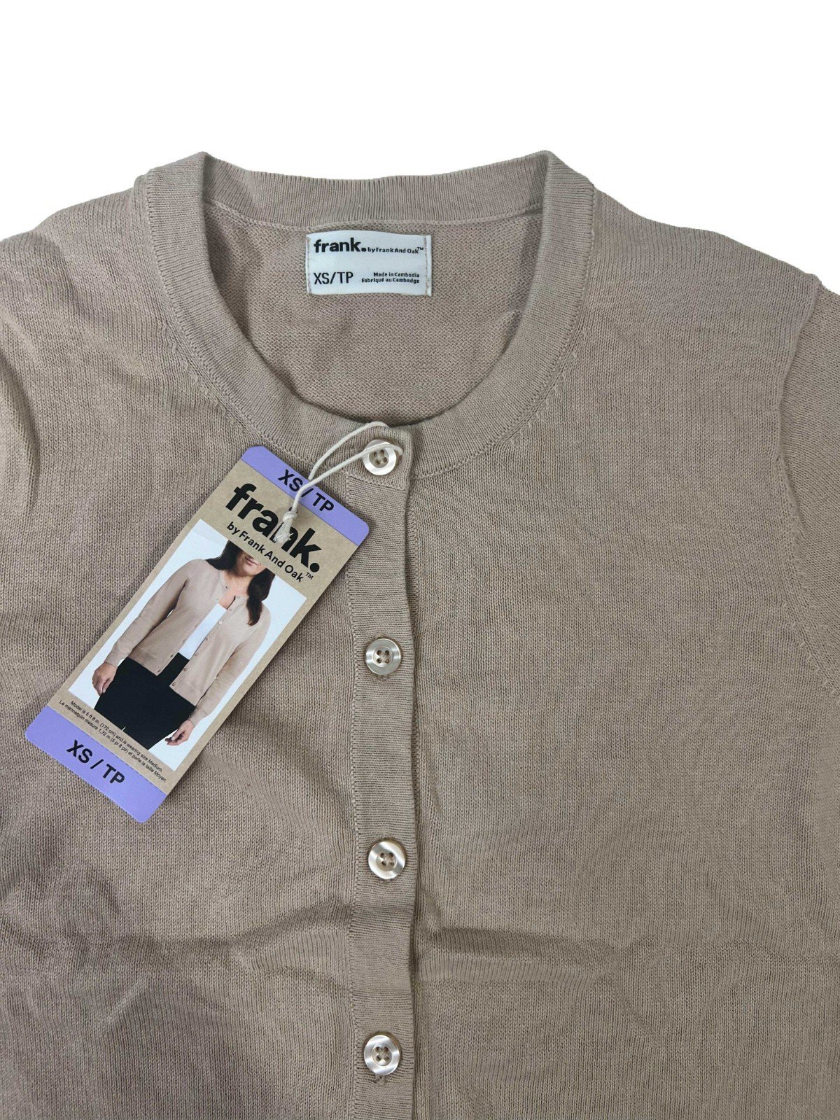 Frank Women's Brown Cardigan Sweater Long Sleeve - Image 6