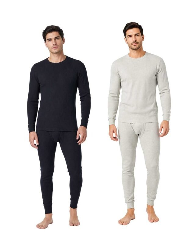Smith's Workwear Men's  Black & Heather Grey Men's Thermal Underwear Set