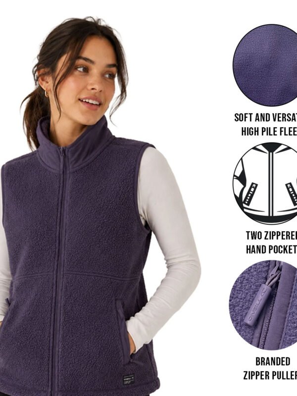 O'Neill Women's Purple Violet Vest High Pile Sleeveless Size - S