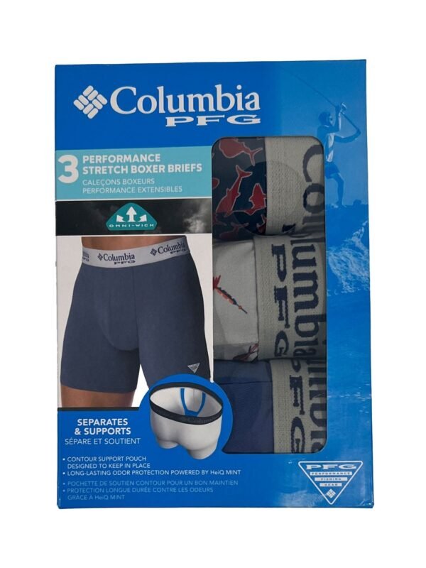 Columbia Men's 3 Pack Performance Stretch Boxer Briefs (114)