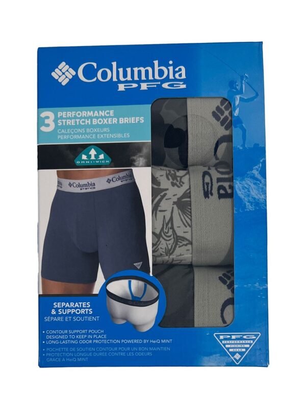 Columbia Men's 3 Pack Performance Stretch Boxer Briefs (113)