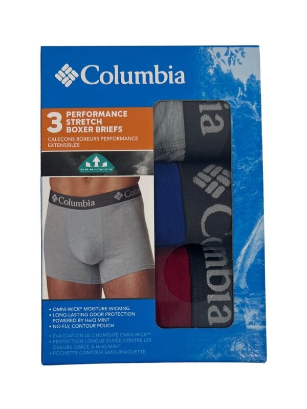 Columbia Men's 3 Pack Performance Stretch Boxer Briefs (109)