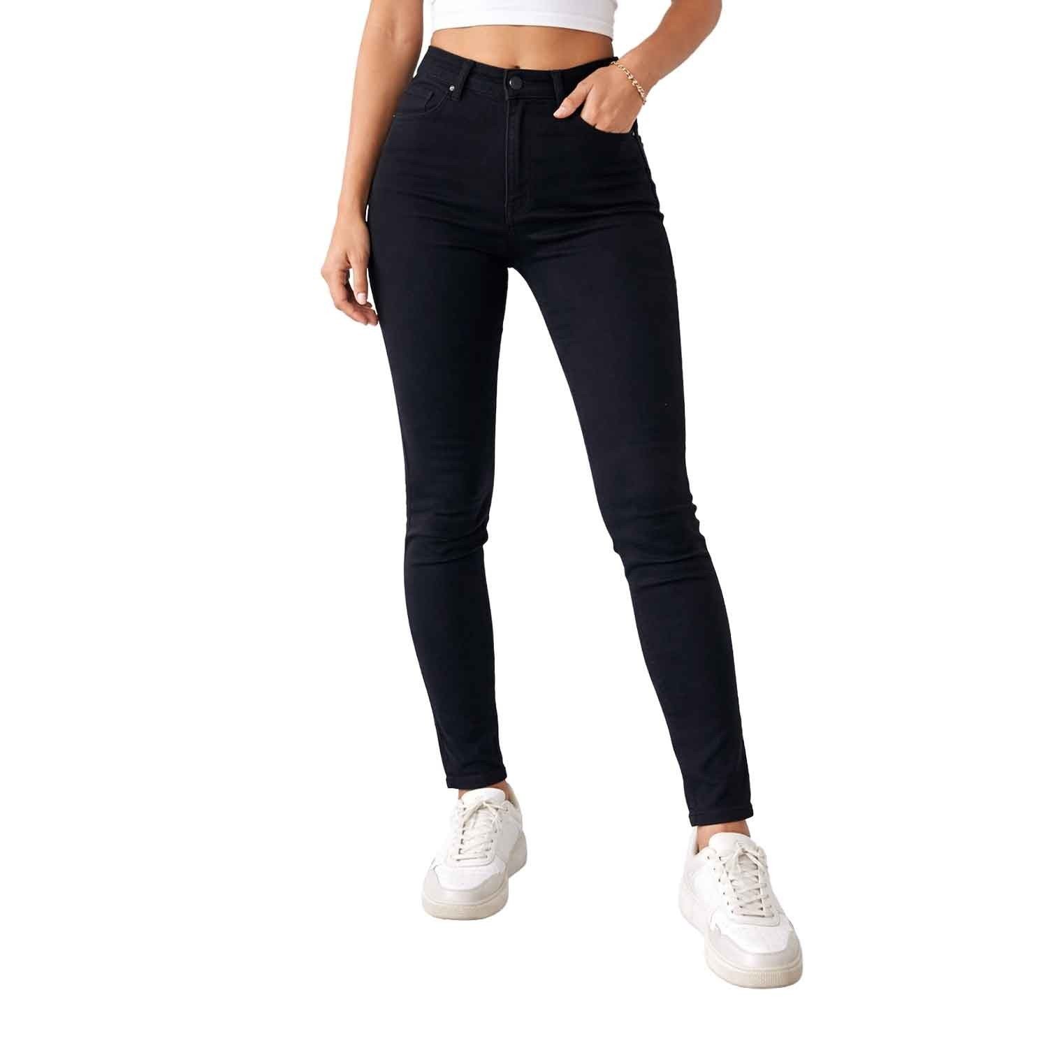 United Colors of Benetton Women's Black Pants High Rise 5-Pocket (026)