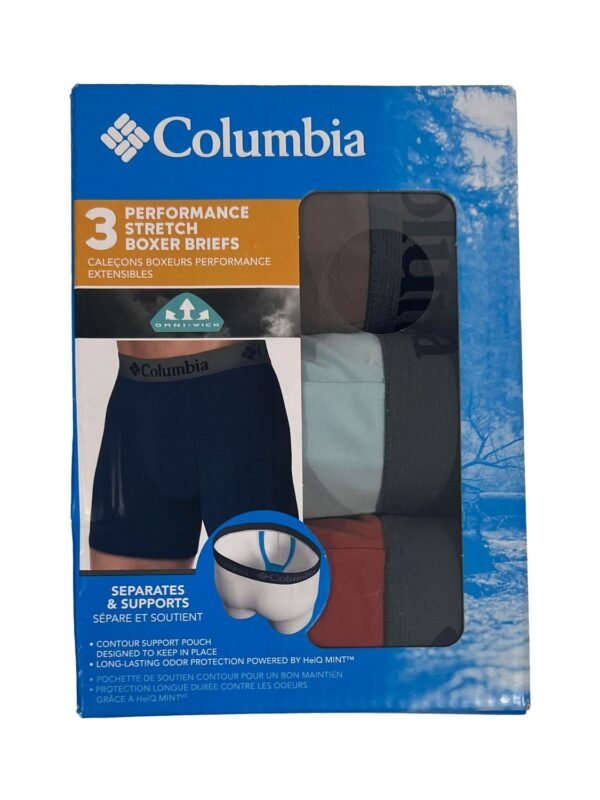 Columbia Men's 3 Pack Performance Stretch Boxer Briefs (105)