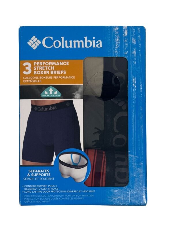 Columbia Men's 3 Pack Performance Stretch Boxer Briefs (103)