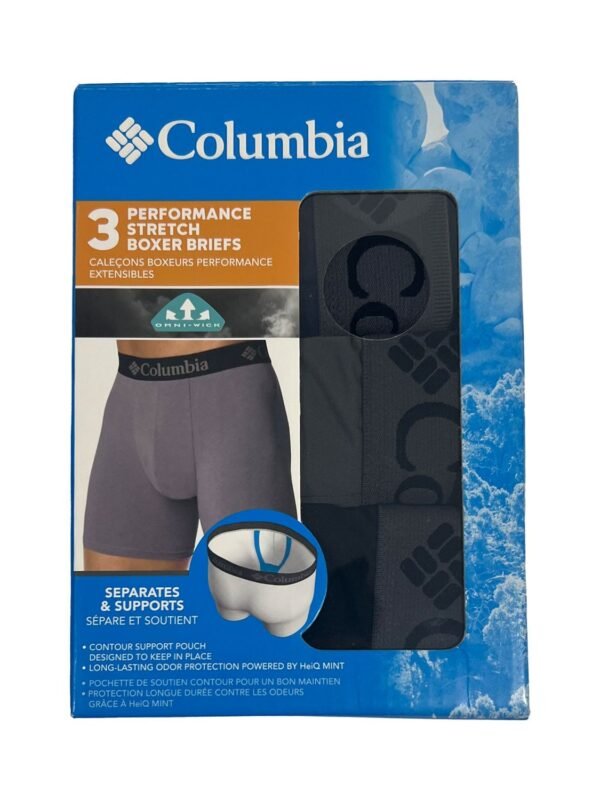 Columbia Men's 3 Pack Performance Stretch Boxer Briefs (101)