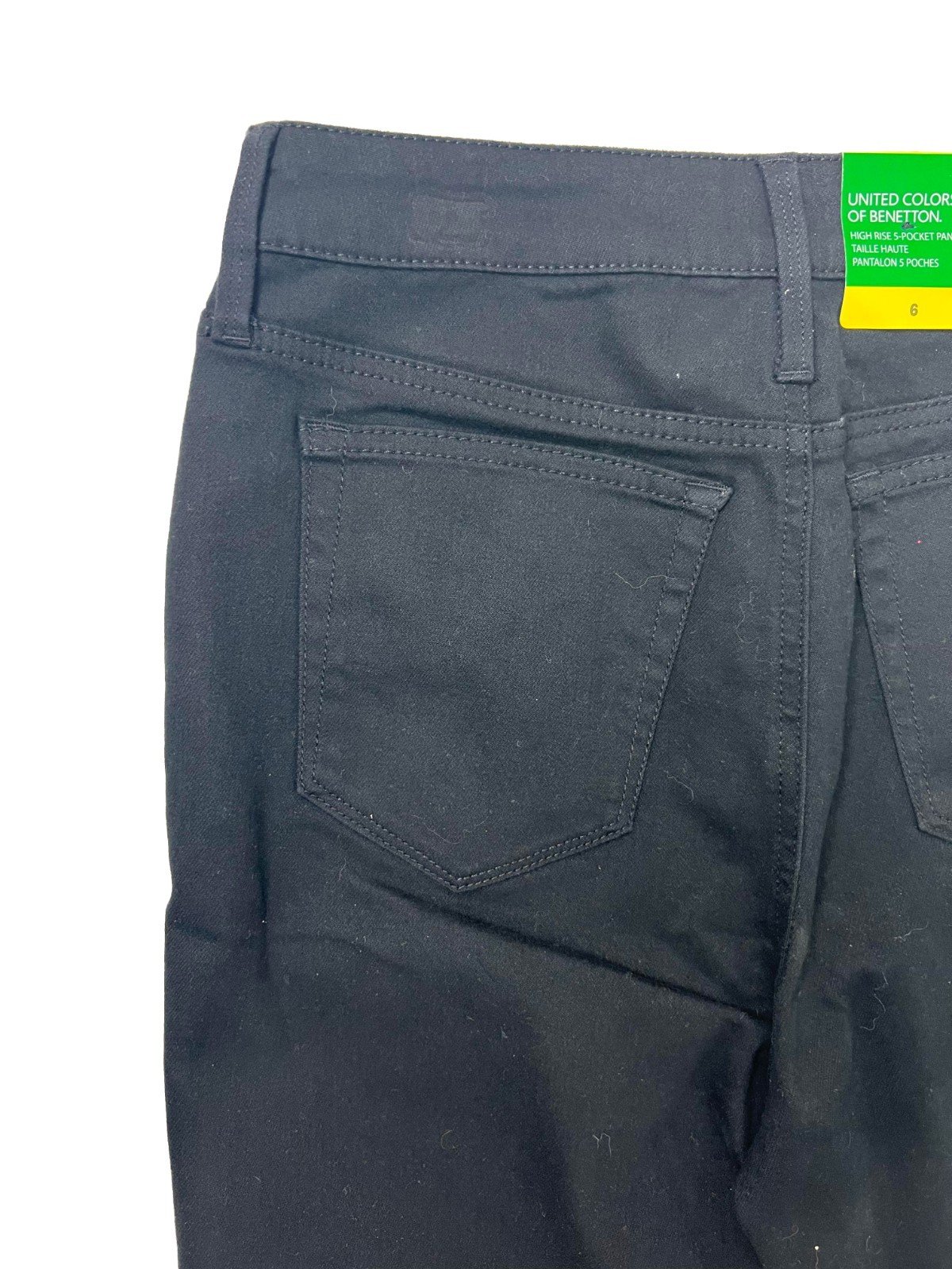 United Colors of Benetton Women's Black Pants High Rise 5-Pocket (026) - Image 4
