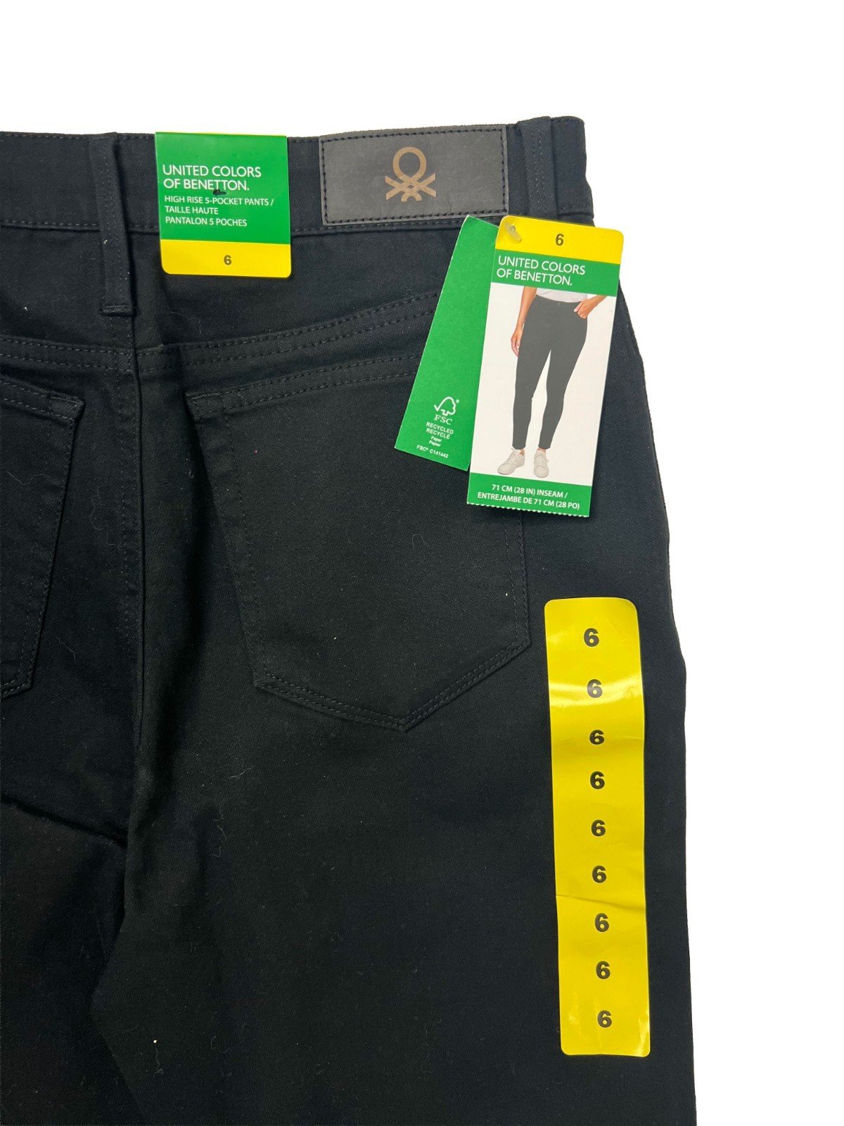 United Colors of Benetton Women's Black Pants High Rise 5-Pocket (026) - Image 5