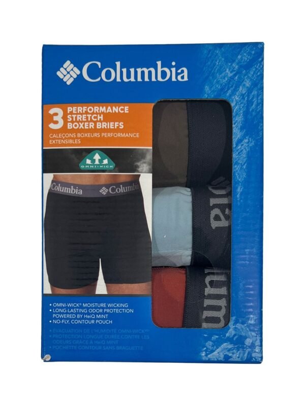 Columbia Men's 3 Pack Performance Stretch Boxer Briefs (094)