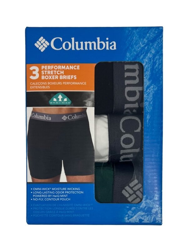 Columbia Men's 3 Pack Performance Stretch Boxer Briefs (093)