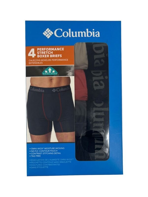 Columbia Men's 4 Pack Performance Stretch Boxer Briefs (091)