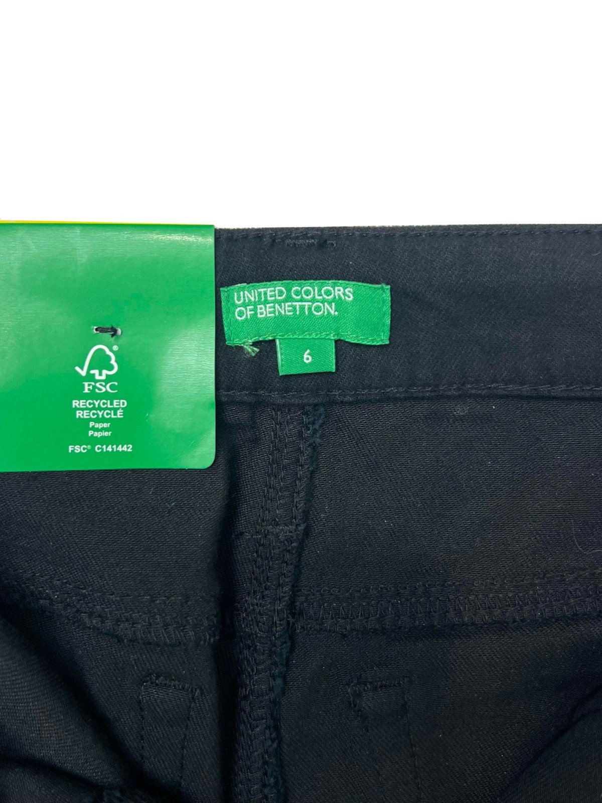 United Colors of Benetton Women's Black Pants High Rise 5-Pocket (026) - Image 7
