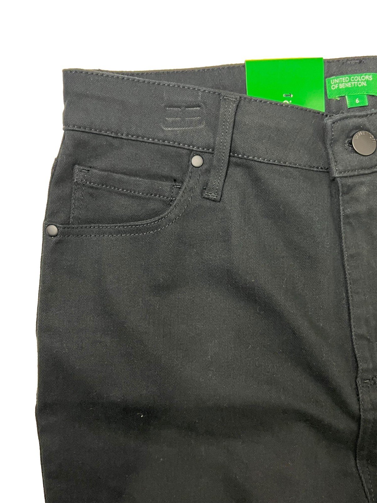 United Colors of Benetton Women's Black Pants High Rise 5-Pocket (026) - Image 11