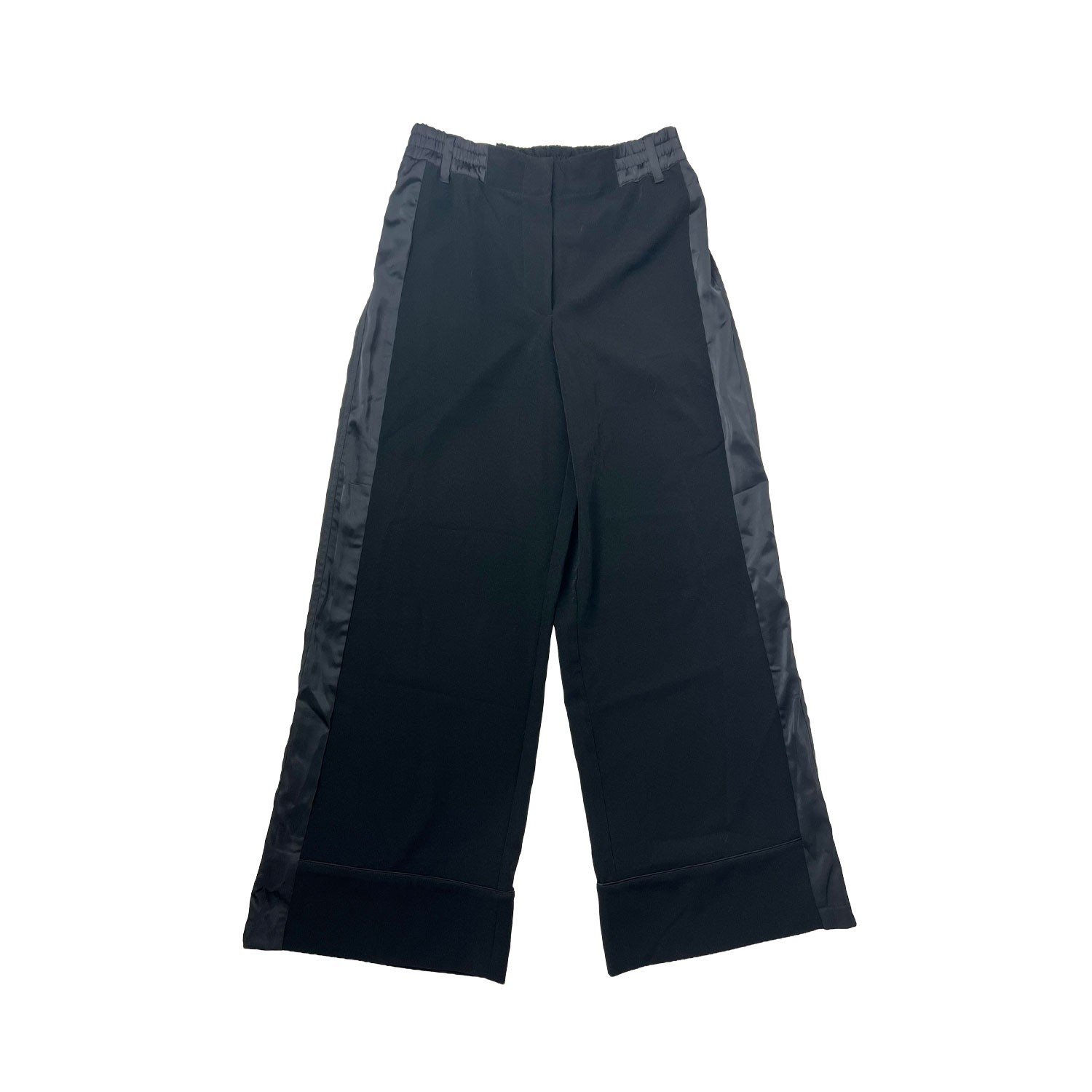 Worthington X Jason Bolden Women's Black Pant Satin Trim Wide Leg (044) - Image 2