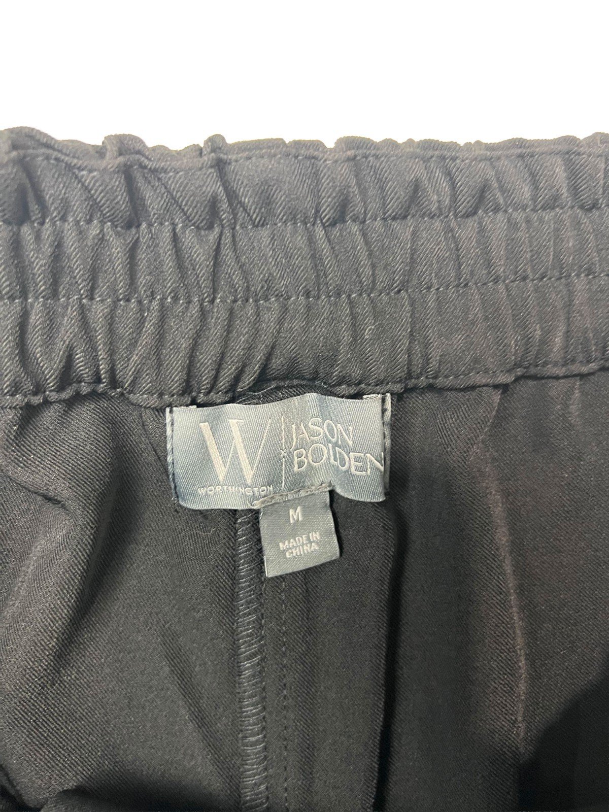 Worthington X Jason Bolden Women's Black Pant Satin Trim Wide Leg (044) - Image 6