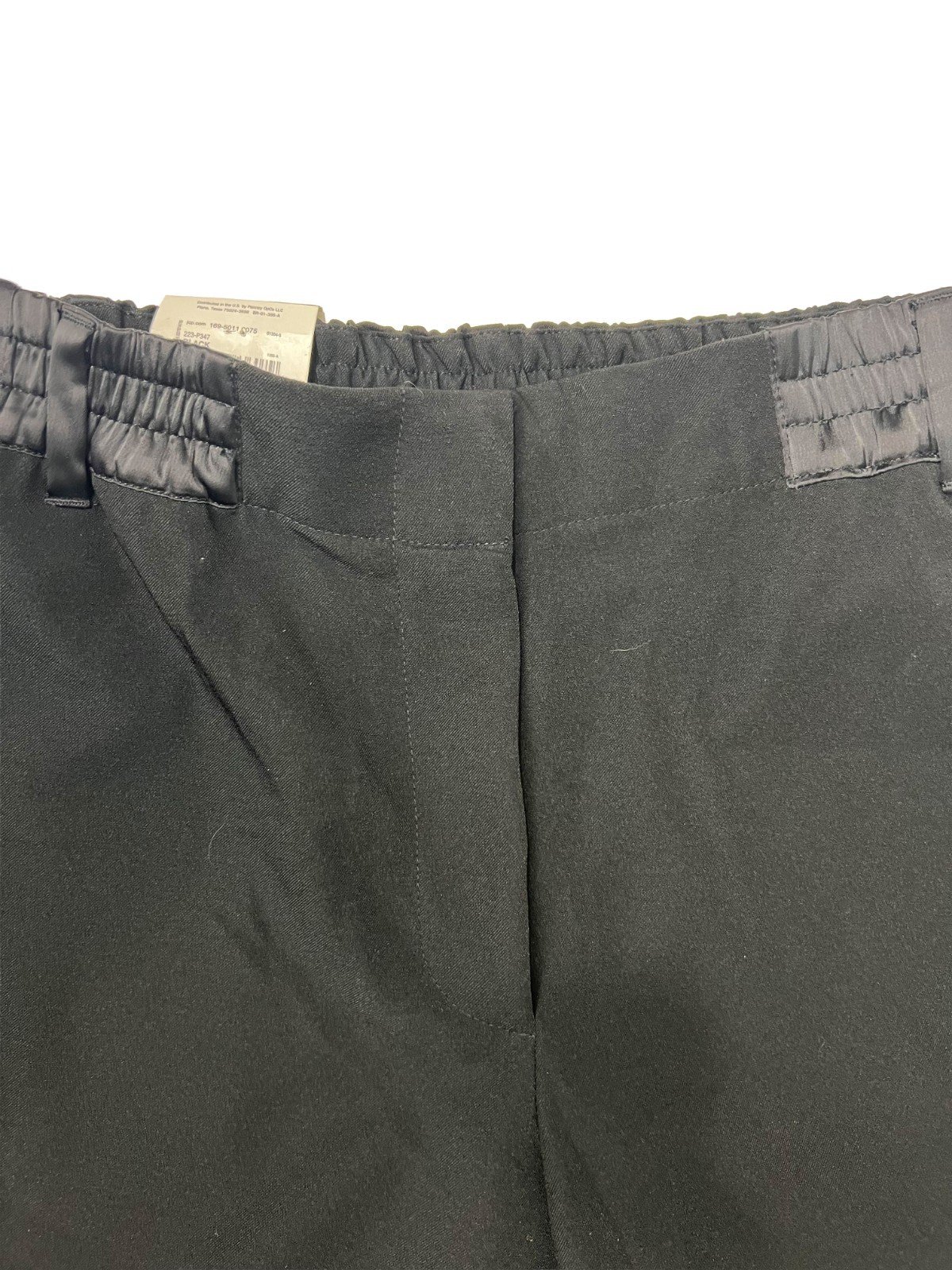 Worthington X Jason Bolden Women's Black Pant Satin Trim Wide Leg (044) - Image 7