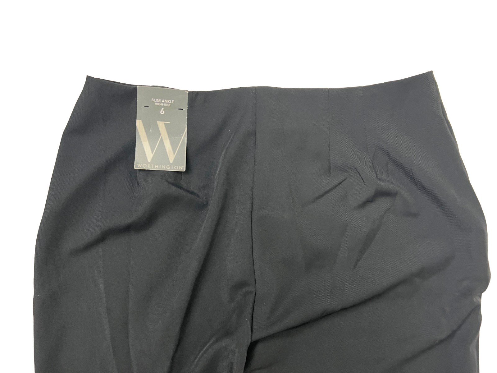 Worthington Women's Black Pants Wrinkle Free Slim Ankle High Rise (040) - Image 10