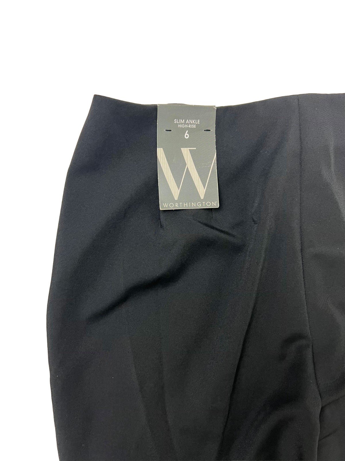 Worthington Women's Black Pants Wrinkle Free Slim Ankle High Rise (040) - Image 11