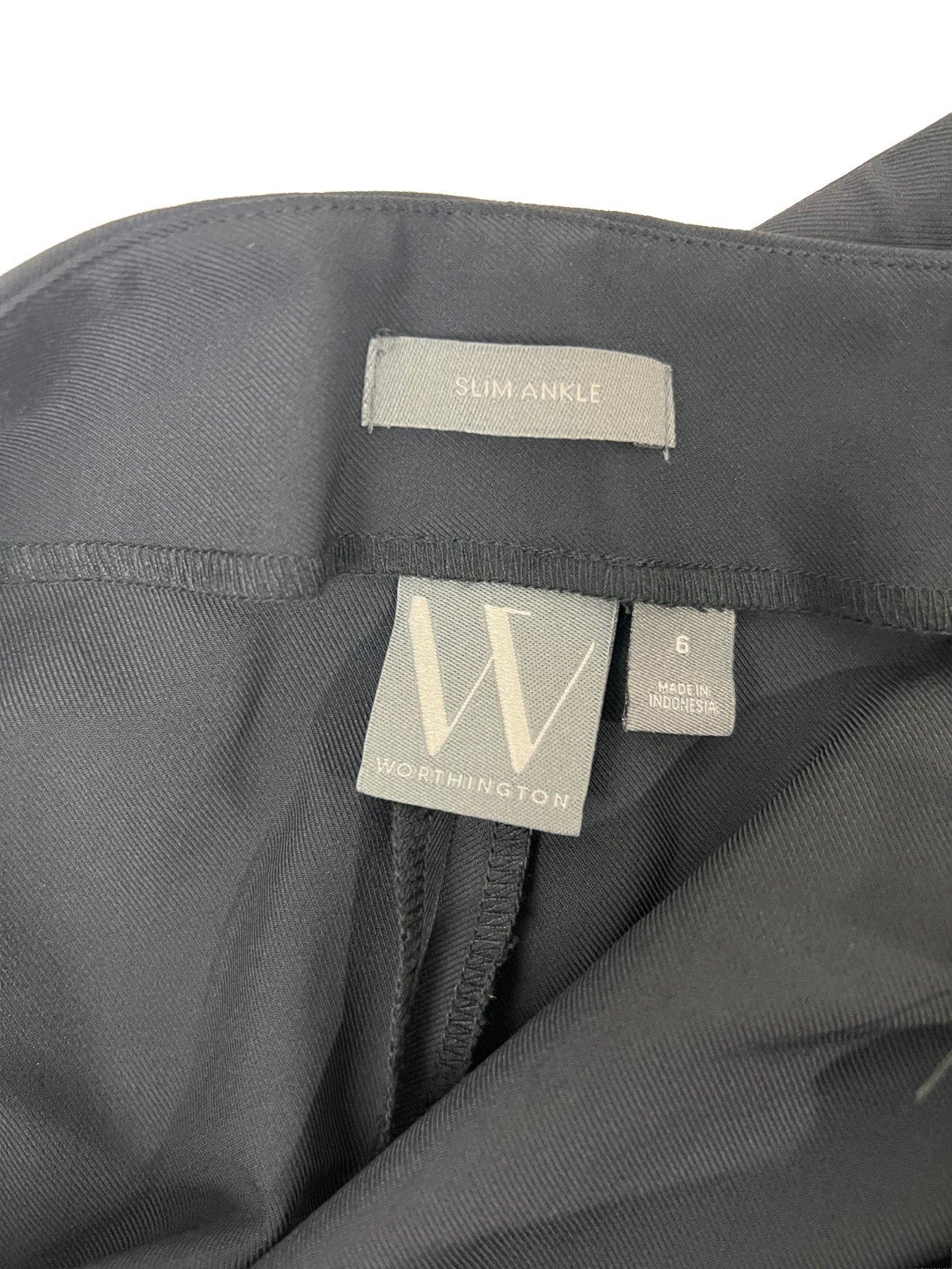 Worthington Women's Black Pants Wrinkle Free Slim Ankle High Rise (040) - Image 12